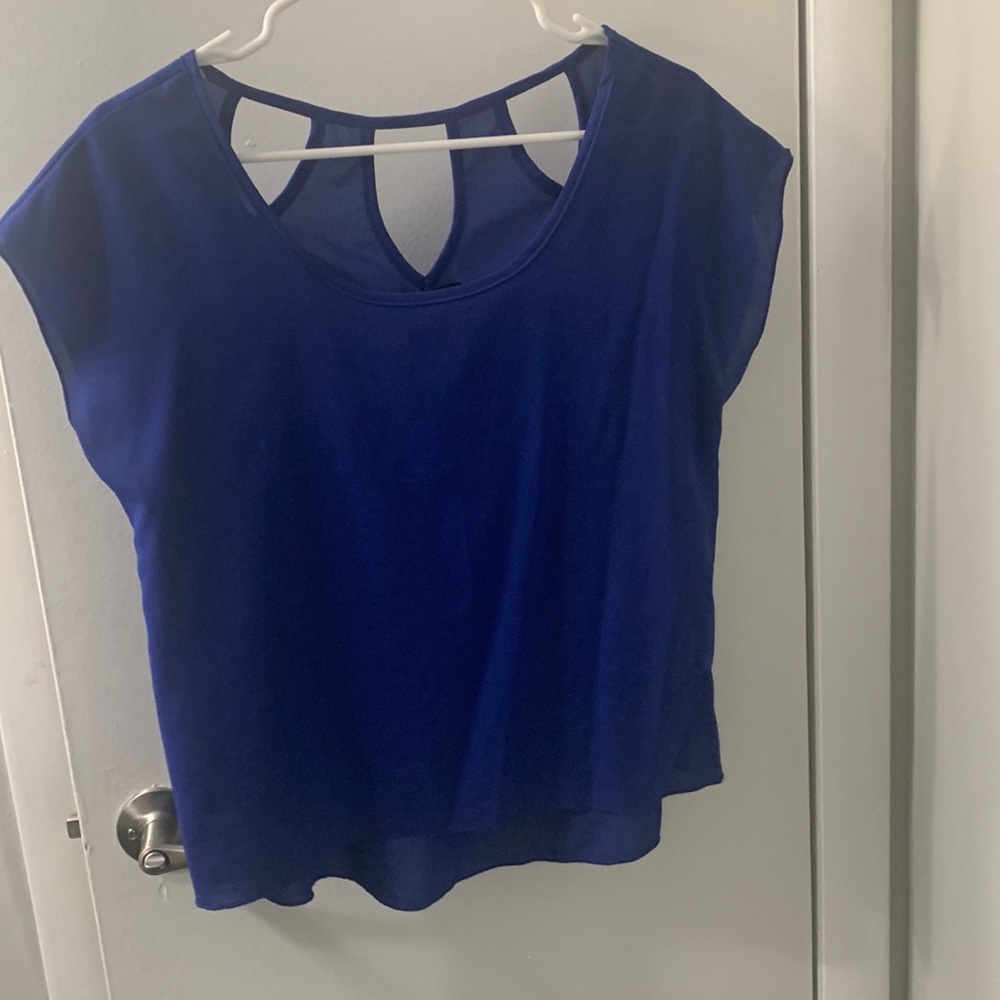Navy blue short sleeve blouse size medium